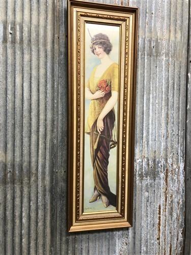 1914 Alfred Everill Orr Pabst Brewing Panama Girl Framed Yard Long Advertising B