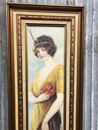 1914 Alfred Everill Orr Pabst Brewing Panama Girl Framed Yard Long Advertising B