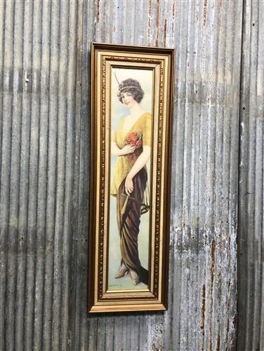 1914 Alfred Everill Orr Pabst Brewing Panama Girl Framed Yard Long Advertising B