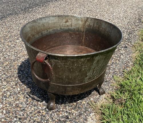 Rustic Large Metal Wash Tub Farmhouse Planter Garden Decor Galvanized Bucket, D