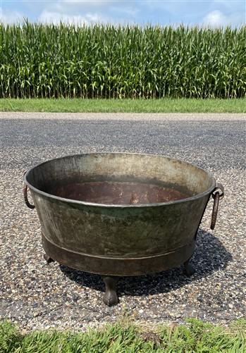 Rustic Large Metal Wash Tub Farmhouse Planter Garden Decor Galvanized Bucket, D