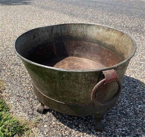 Rustic Large Metal Wash Tub Farmhouse Planter Garden Decor Galvanized Bucket, D