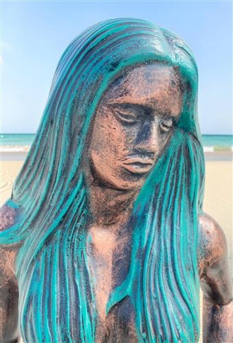 Large Mermaid Statue, Garden Decor Outdoor Nautical Ocean Sea Siren Sculpture, K