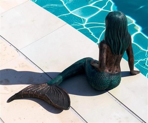 Large Mermaid Statue, Garden Decor Outdoor Nautical Ocean Sea Siren Sculpture, L