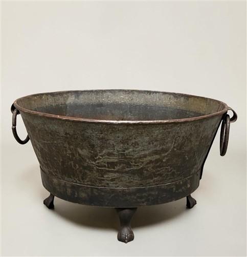 Rustic Large Metal Wash Tub Farmhouse Planter Garden Decor Galvanized Bucket, E