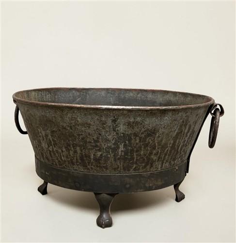 Rustic Large Metal Wash Tub Farmhouse Planter Garden Decor Galvanized Bucket, E