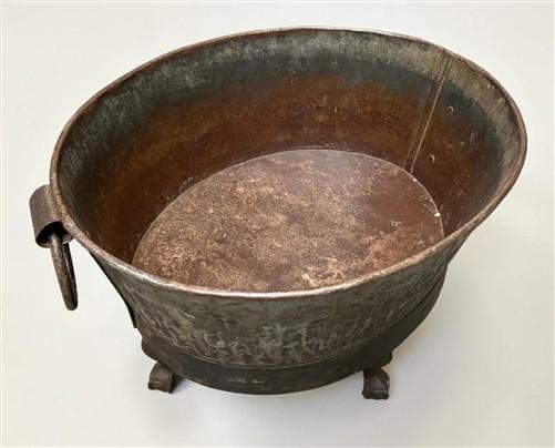 Rustic Large Metal Wash Tub Farmhouse Planter Garden Decor Galvanized Bucket, E