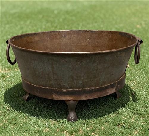 Rustic Large Metal Wash Tub Farmhouse Planter Garden Decor Galvanized Bucket, F