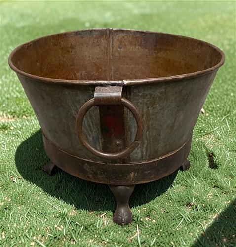 Rustic Large Metal Wash Tub Farmhouse Planter Garden Decor Galvanized Bucket, F
