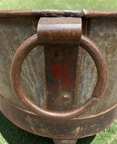 Rustic Large Metal Wash Tub Farmhouse Planter Garden Decor Galvanized Bucket, F