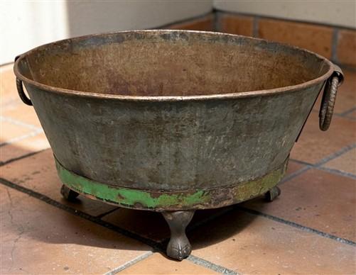 Rustic Large Metal Wash Tub Farmhouse Planter Garden Decor Galvanized Bucket, G
