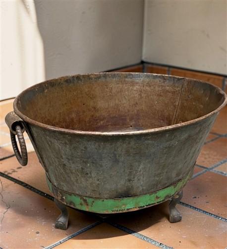 Rustic Large Metal Wash Tub Farmhouse Planter Garden Decor Galvanized Bucket, G