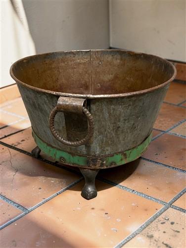 Rustic Large Metal Wash Tub Farmhouse Planter Garden Decor Galvanized Bucket, G
