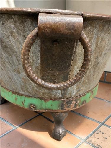 Rustic Large Metal Wash Tub Farmhouse Planter Garden Decor Galvanized Bucket, G