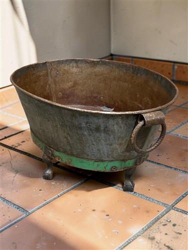 Rustic Large Metal Wash Tub Farmhouse Planter Garden Decor Galvanized Bucket, G
