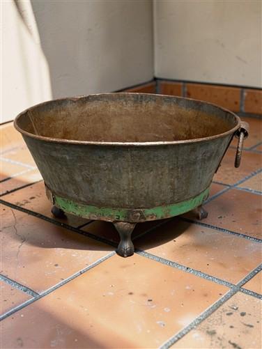 Rustic Large Metal Wash Tub Farmhouse Planter Garden Decor Galvanized Bucket, G