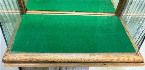 Countertop Glass Display Showcase, Vintage Oak Cabinet Base, Store Display Case