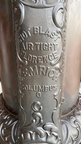 Antique Florence No. 153 Blast Air Tight Cast Iron Parlor Wood Burning Stove