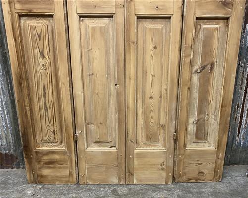 Antique French Double Doors (44x102) 3 Pane Glass, European Reclaimed G166