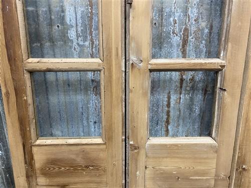 Antique French Double Doors (44x102) 3 Pane Glass, European Reclaimed G166