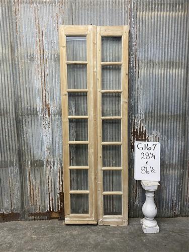 Antique French Double Doors (28x86.5) 7 Pane Glass, European Reclaimed G167