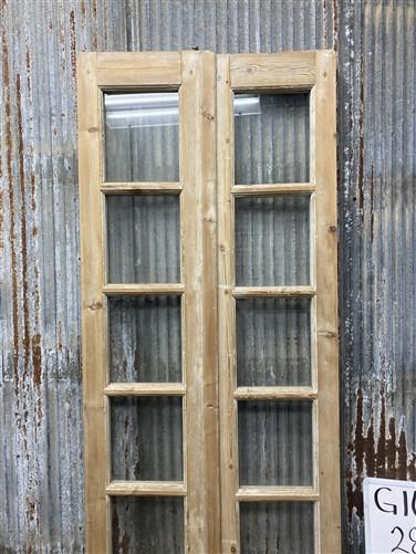 Antique French Double Doors (28x86.5) 7 Pane Glass, European Reclaimed G167