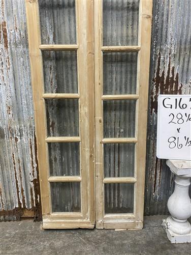 Antique French Double Doors (28x86.5) 7 Pane Glass, European Reclaimed G167