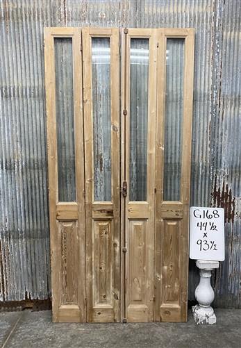Antique French Double Doors (44.5x93) 1 Pane Glass, European Reclaimed G168