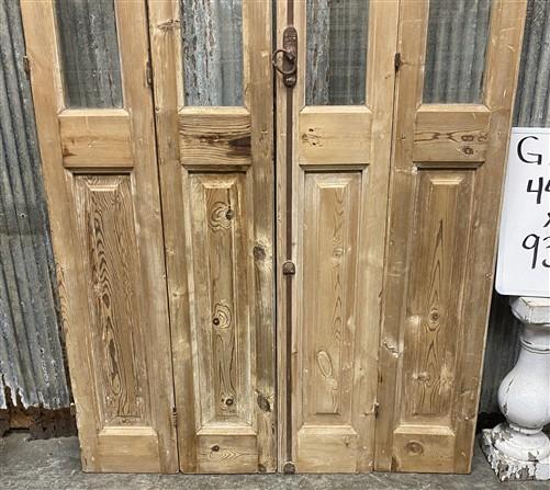 Antique French Double Doors (44.5x93) 1 Pane Glass, European Reclaimed G168