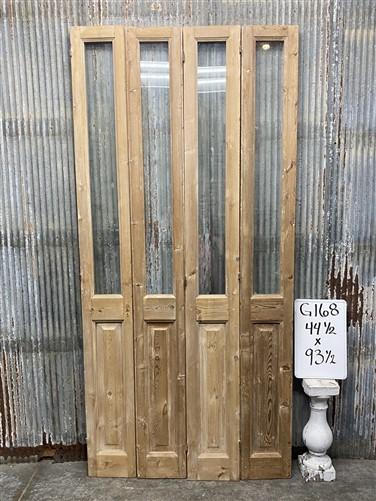 Antique French Double Doors (44.5x93) 1 Pane Glass, European Reclaimed G168