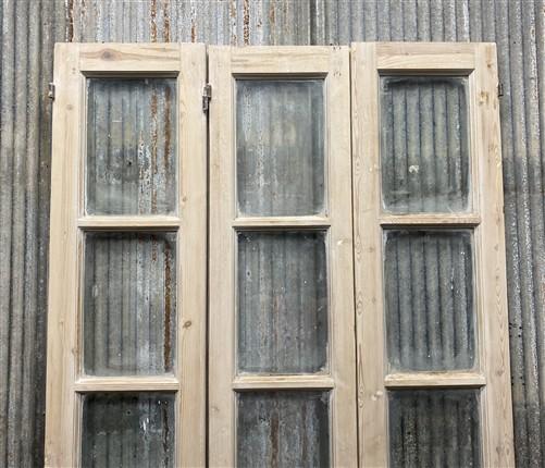 Antique French Double Doors (40x85.75) 3 Pane Glass, European Reclaimed G169