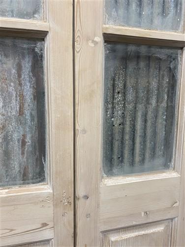 Antique French Double Doors (40x85.75) 3 Pane Glass, European Reclaimed G169