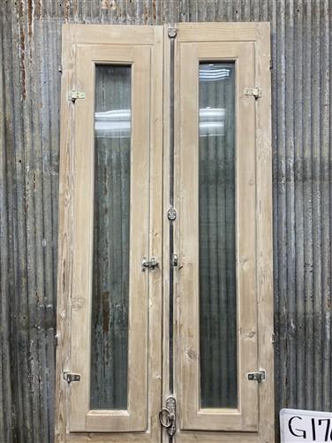 Antique French Double Doors (29x94.5) 1 Pane Glass, European Reclaimed G170