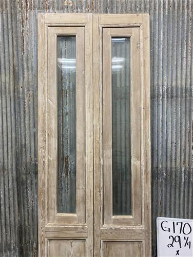Antique French Double Doors (29x94.5) 1 Pane Glass, European Reclaimed G170