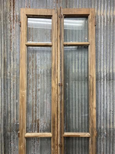 Antique French Double Doors (29x99.75) 3 Pane Glass, European Reclaimed G171