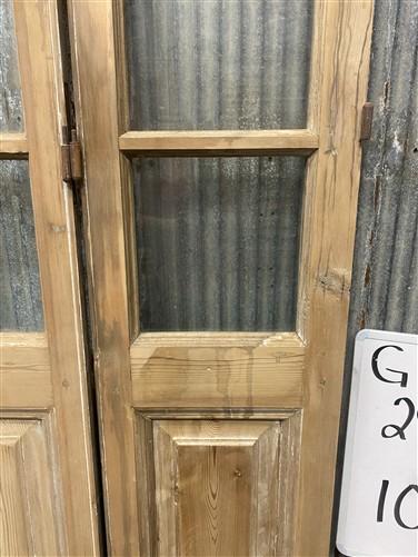 Antique French Double Doors (29.75x100) 3 Pane Glass, European Reclaimed G172