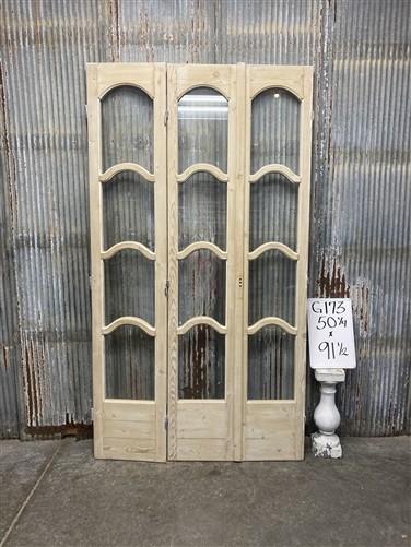 Antique French Double Doors (50x91.5) 4 Pane Glass, European Reclaimed G173