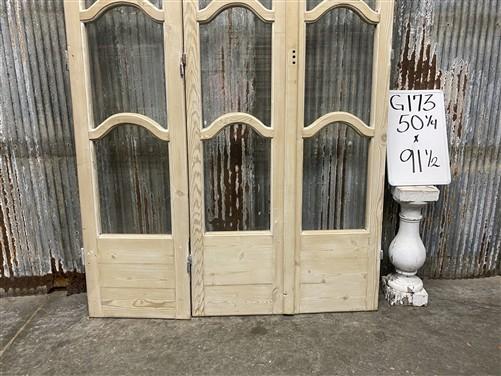 Antique French Double Doors (50x91.5) 4 Pane Glass, European Reclaimed G173