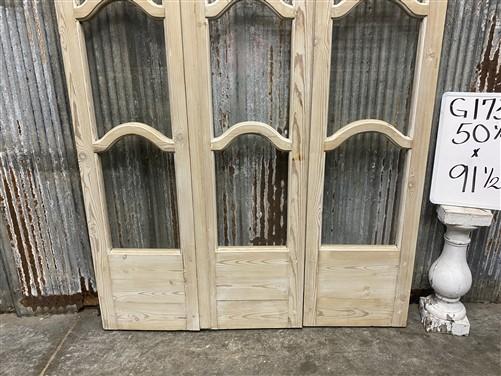 Antique French Double Doors (50x91.5) 4 Pane Glass, European Reclaimed G173