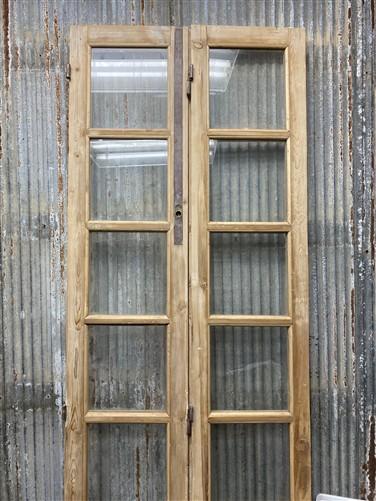 Antique French Double Doors (29.75x100) 5 Pane Glass, European Reclaimed G174