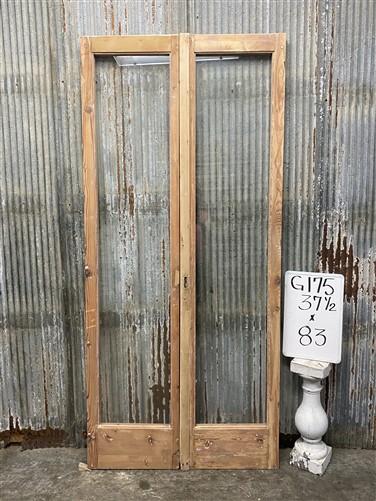 Antique French Double Doors (37.5x83) 1 Pane Glass, European Reclaimed G175