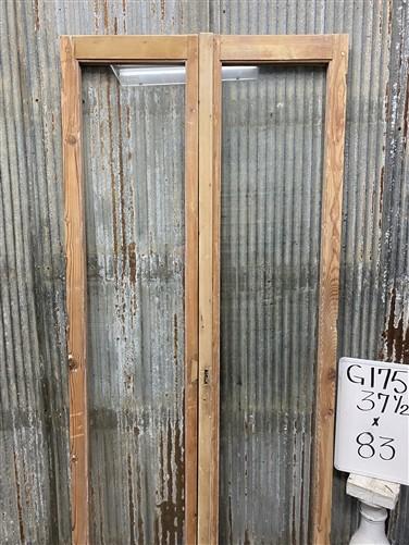 Antique French Double Doors (37.5x83) 1 Pane Glass, European Reclaimed G175