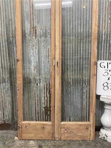 Antique French Double Doors (37.5x83) 1 Pane Glass, European Reclaimed G175