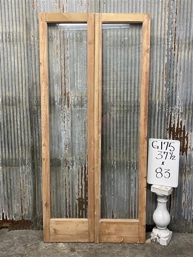 Antique French Double Doors (37.5x83) 1 Pane Glass, European Reclaimed G175