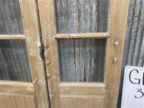 Antique French Double Doors (36.5x87) 4 Pane Glass, European Reclaimed G176