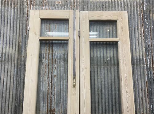 Antique French Double Doors (37.5x83) 3 Pane Glass, European Reclaimed G177