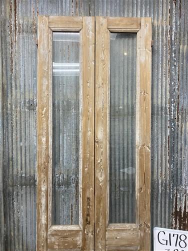 Antique French Double Doors (32.75x99.5) 1 Pane Glass, European Reclaimed G178