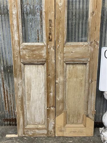 Antique French Double Doors (32.75x99.5) 1 Pane Glass, European Reclaimed G178