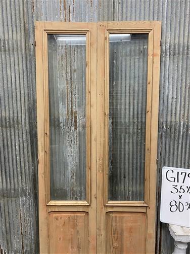 Antique French Double Doors (35.5x80.75) 1 Pane Glass, European Reclaimed G179