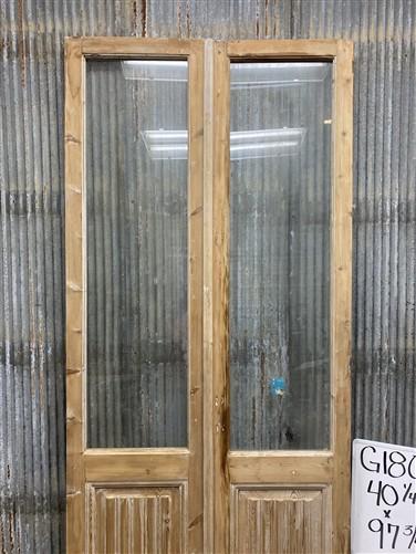 Antique French Double Doors (40x97.75) 1 Pane Glass, European Reclaimed G180